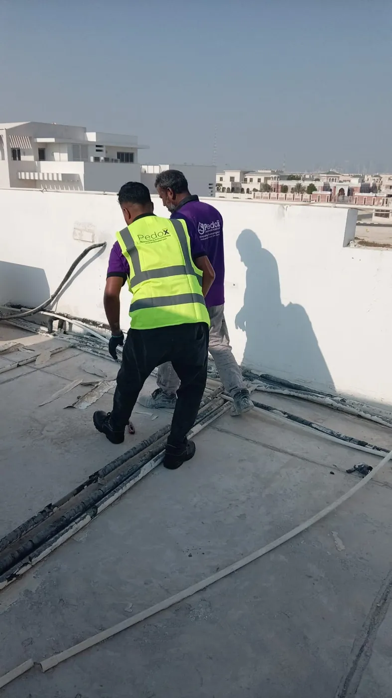 Site inspection: Team PEDOX reviewing services and penetrations.