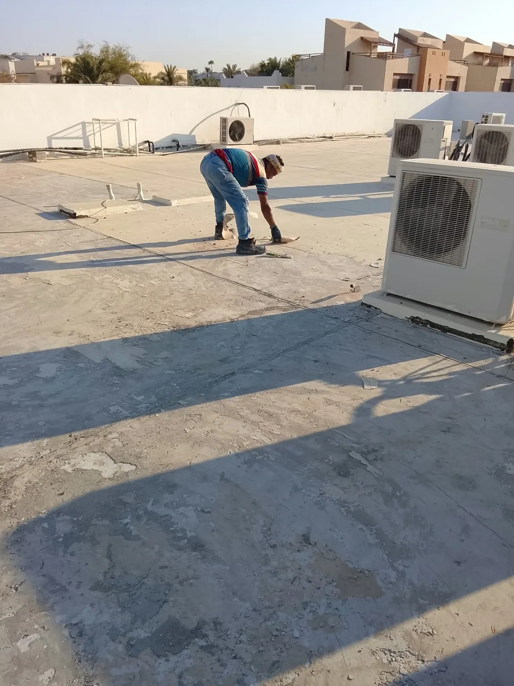 Surface preparation: Cleaning and checking joints before application.